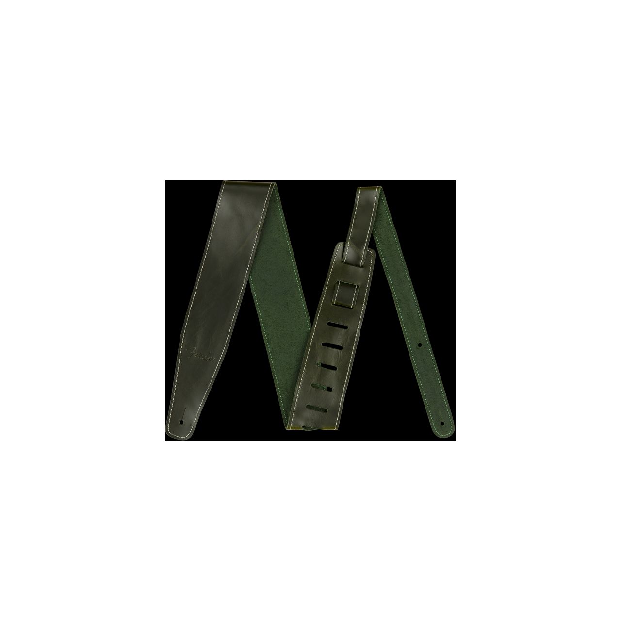 Broken-In Leather Strap, Green 2.5"