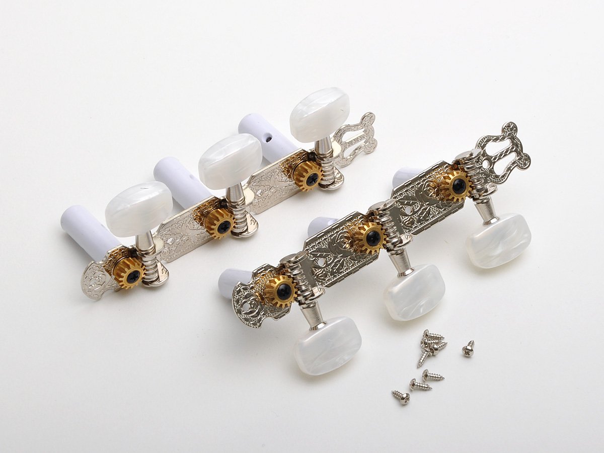 M1276 Mechaniken für Konzertgitarre, 3+3, nickel