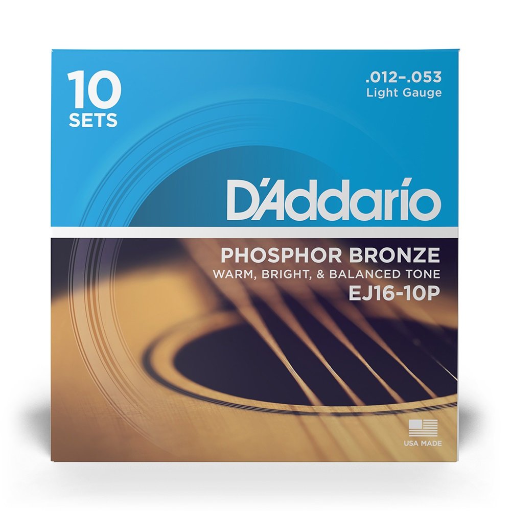 EJ16-10P Saiten für Akustikgitarre, Phosphorbronze, Light, 10er Pack