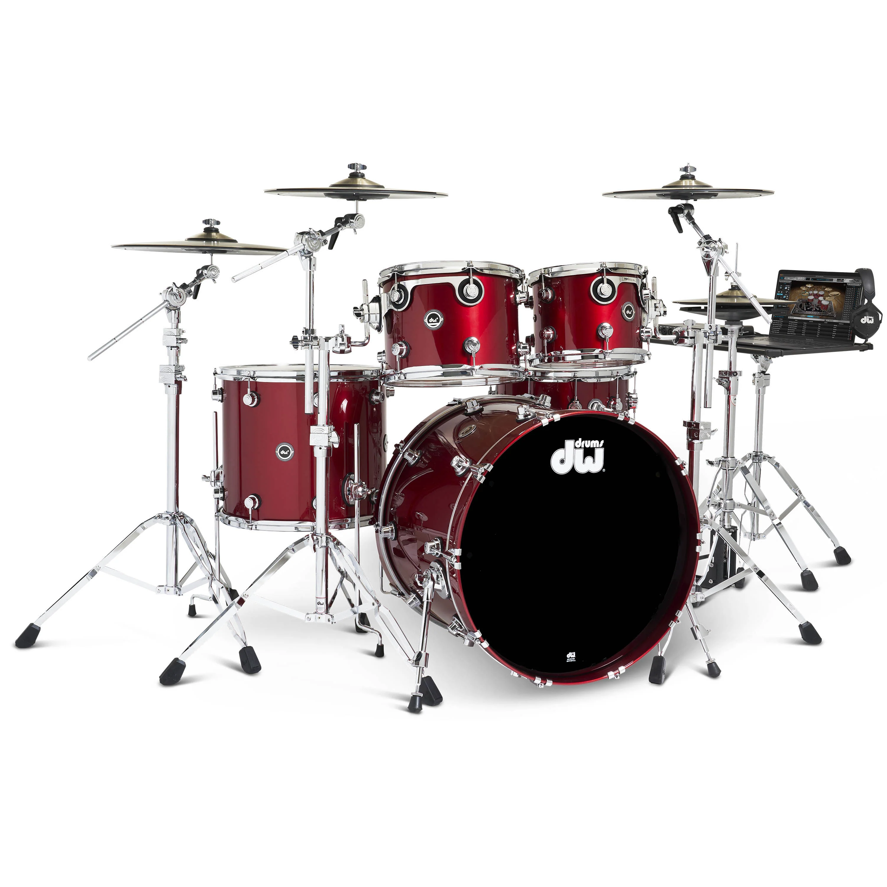 Black Cherry Metallic | 5-tlg Drum Kit Set mit 4 Becken