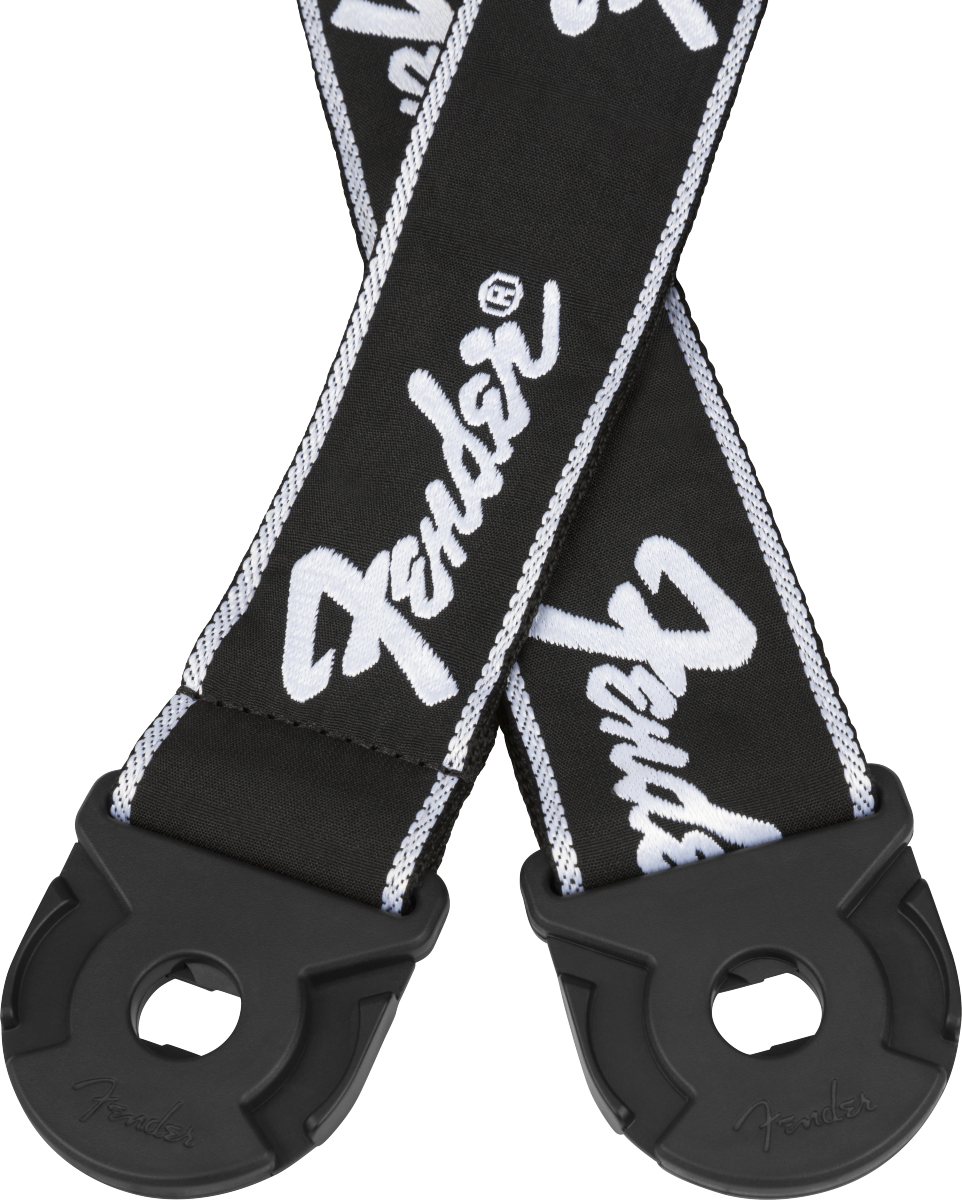 Quick Grip Locking End Strap, Black with White Running Logo, 2"