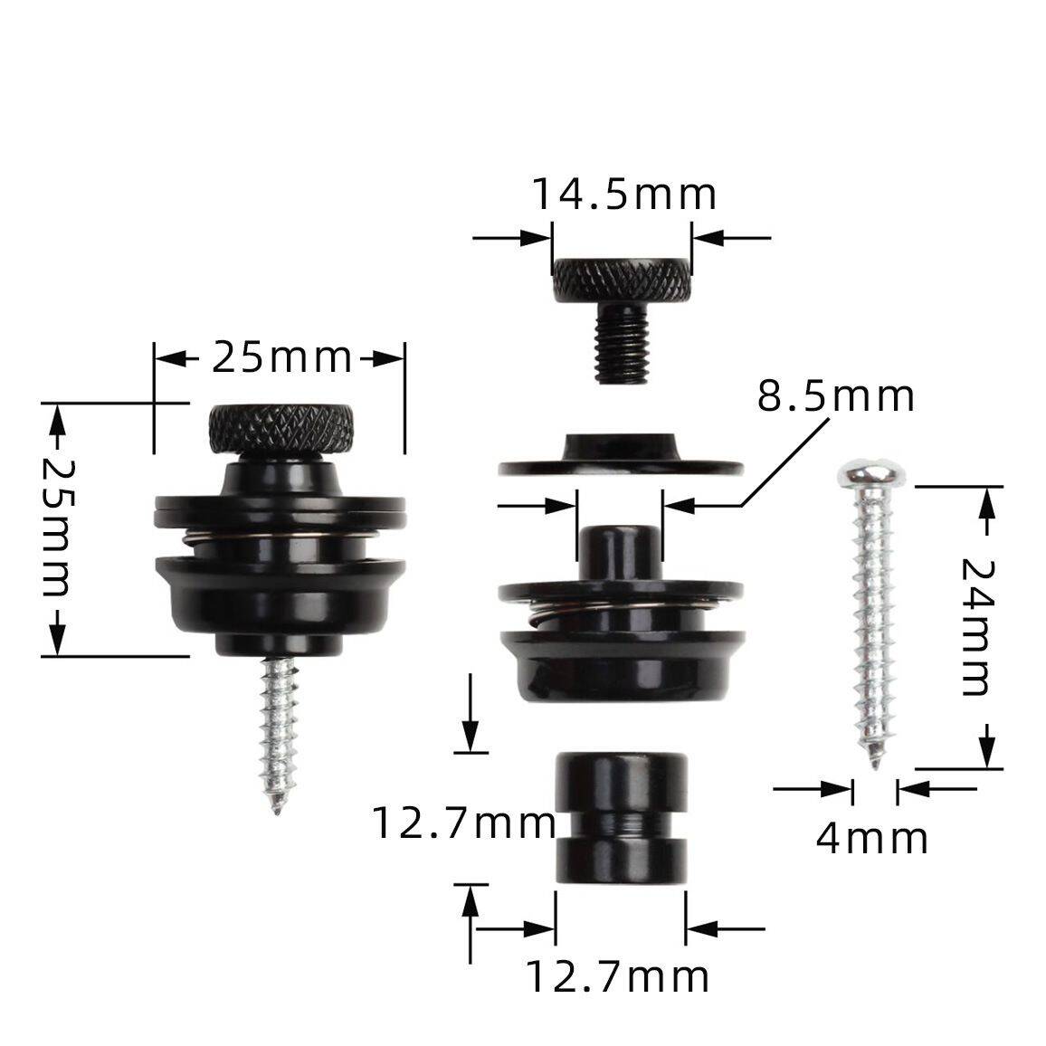 AS-032 Guitar Strap Locks Silver