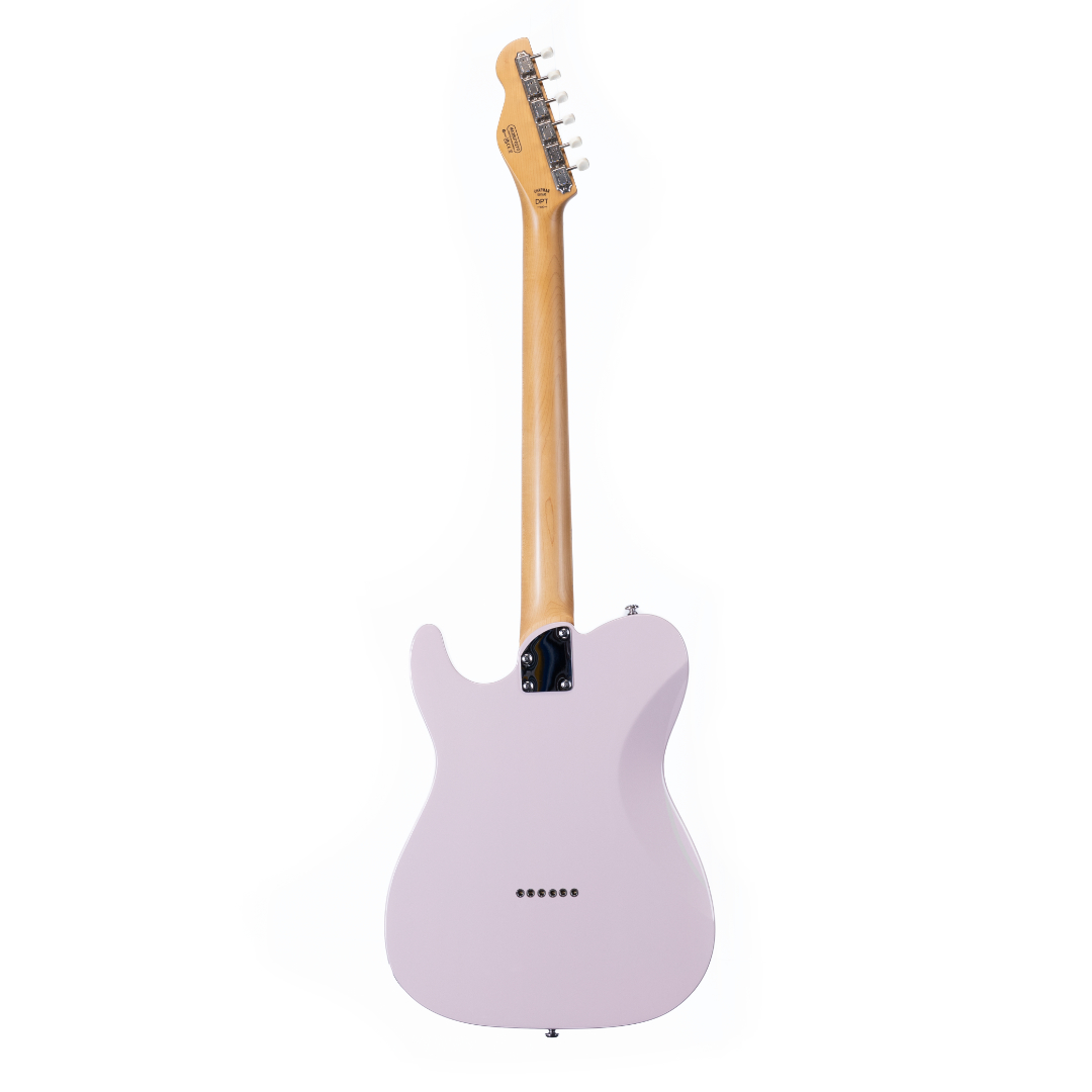 E-Gitarre, Telecaster-Form, hellvioletter Korpus, Ahornhals, sechs Saiten