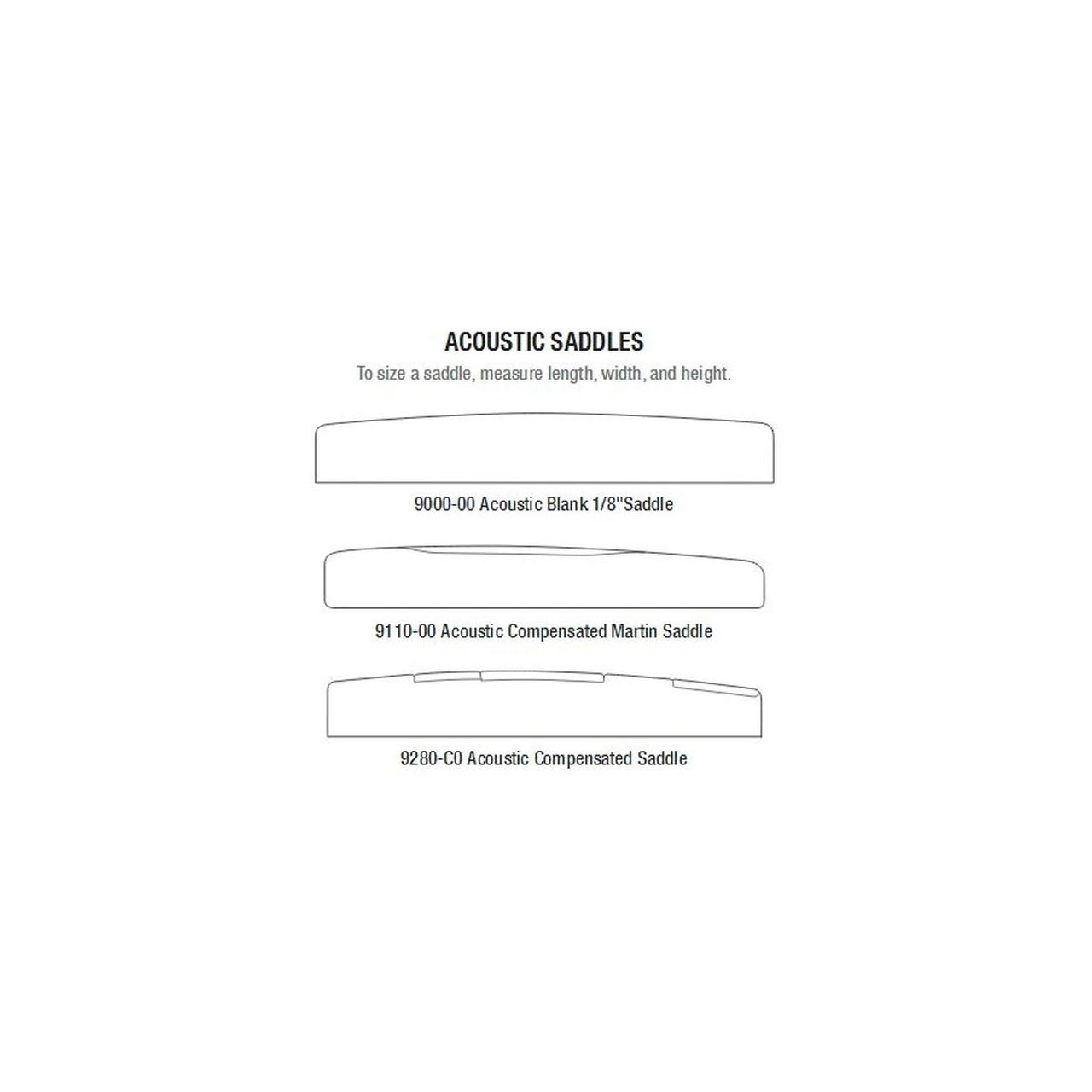 TUSQ Acoustic Saddle Blank 1/8