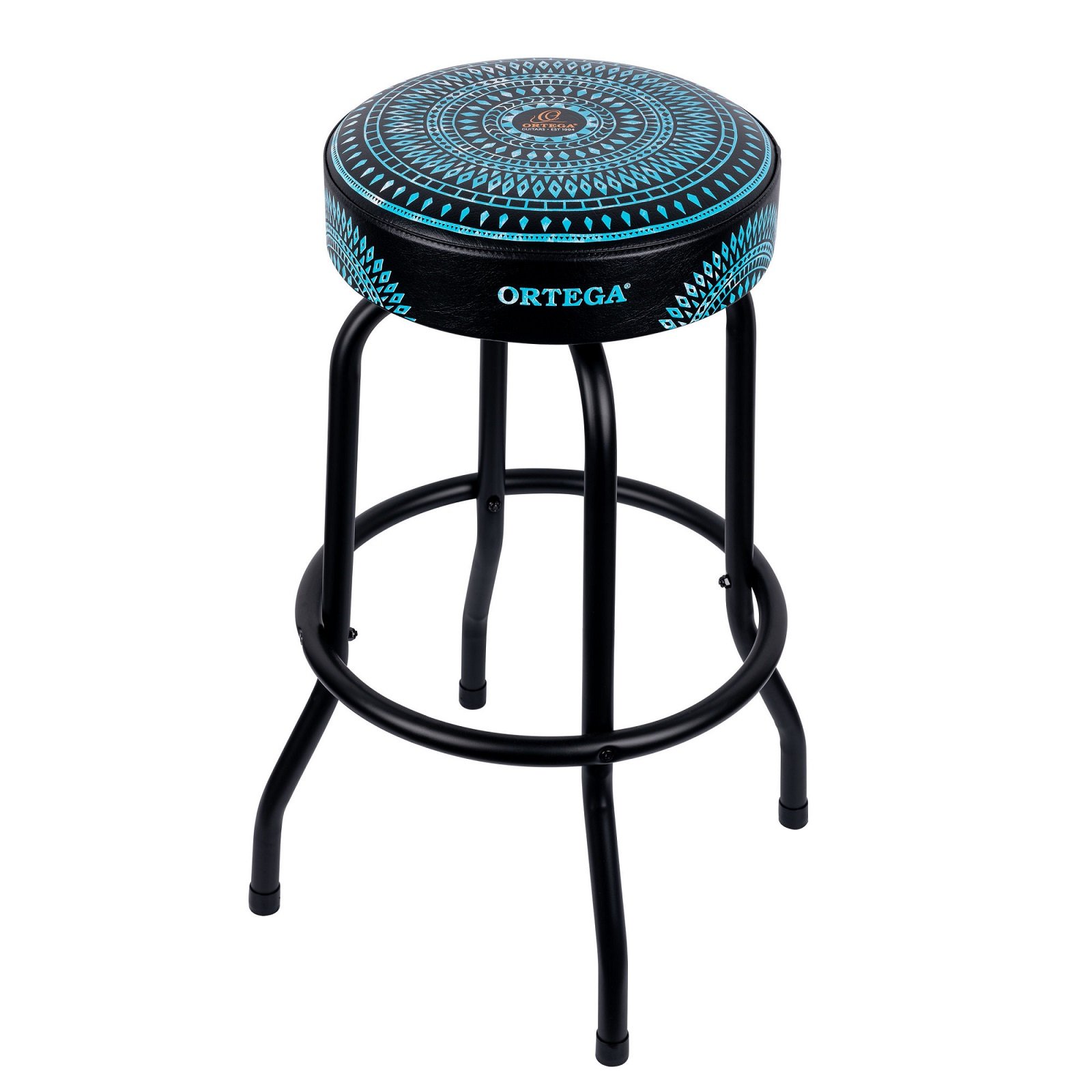 Bar Stool - 30" blaues Kaleidoskop / Black Hardware