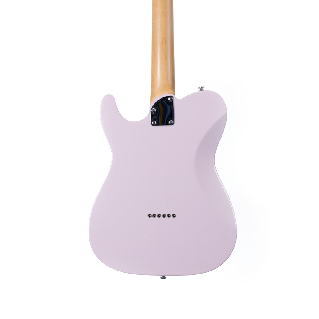E-Gitarre, Massivholzkorpus, Fliederfarben, Ahornhals, Telecaster-Form