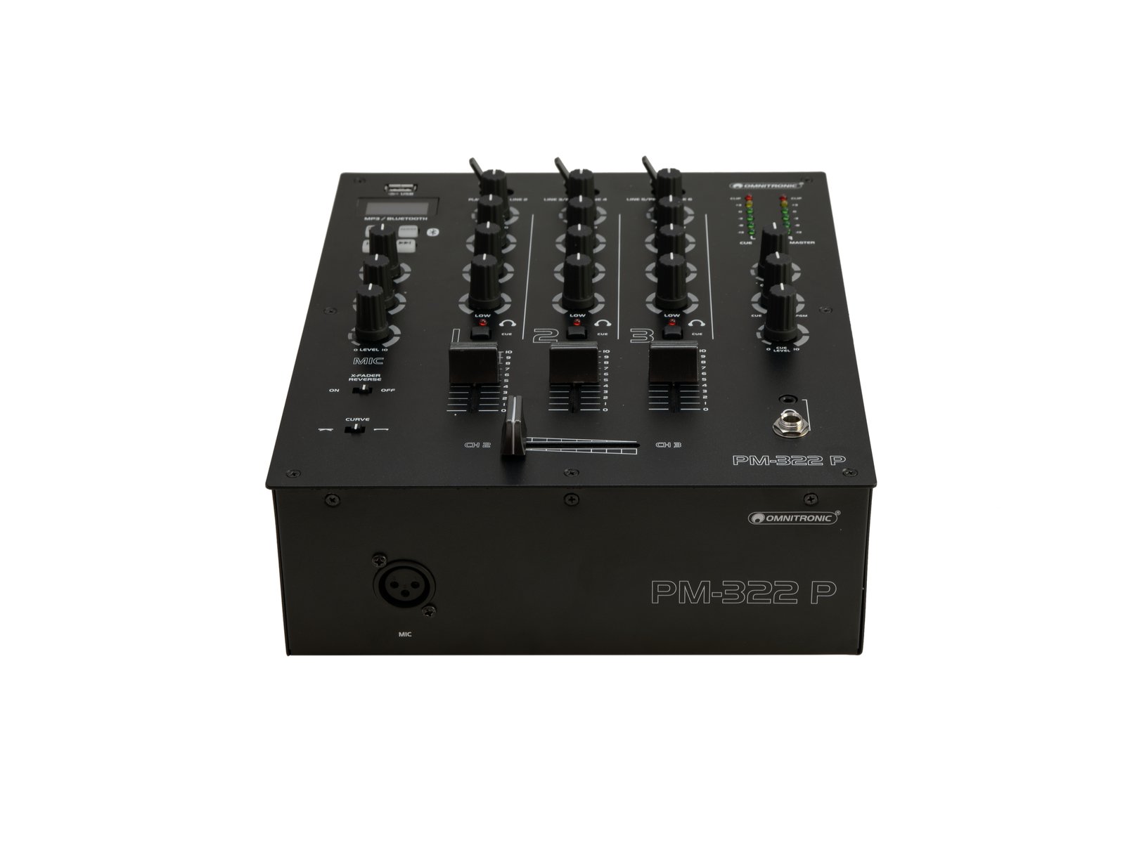 PM-322P 3-Kanal-DJ-Mixer mit Bluetooth und USB-Player