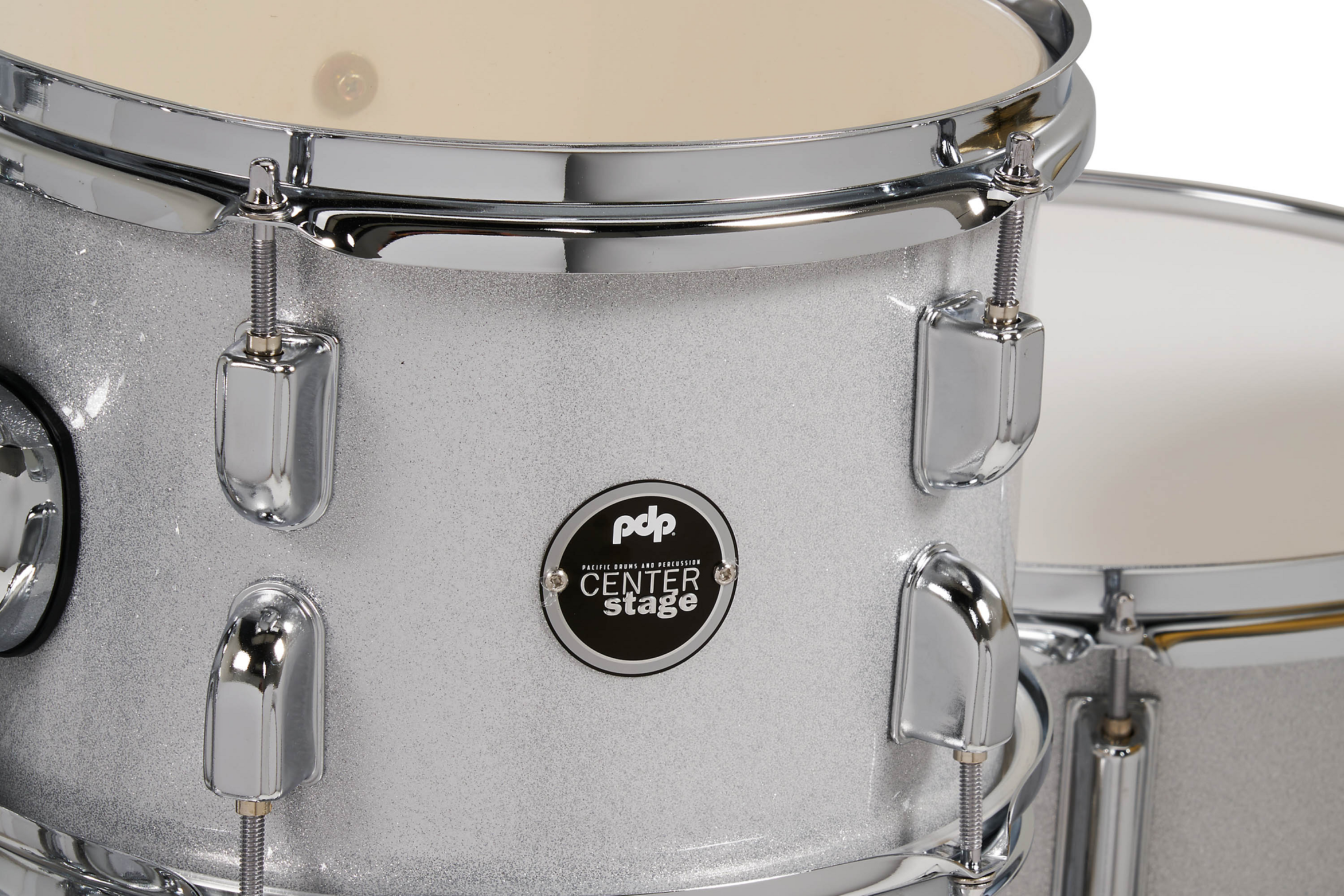  PDP Center Stage Diamond  5-tlg. Drumset White Sparkle
