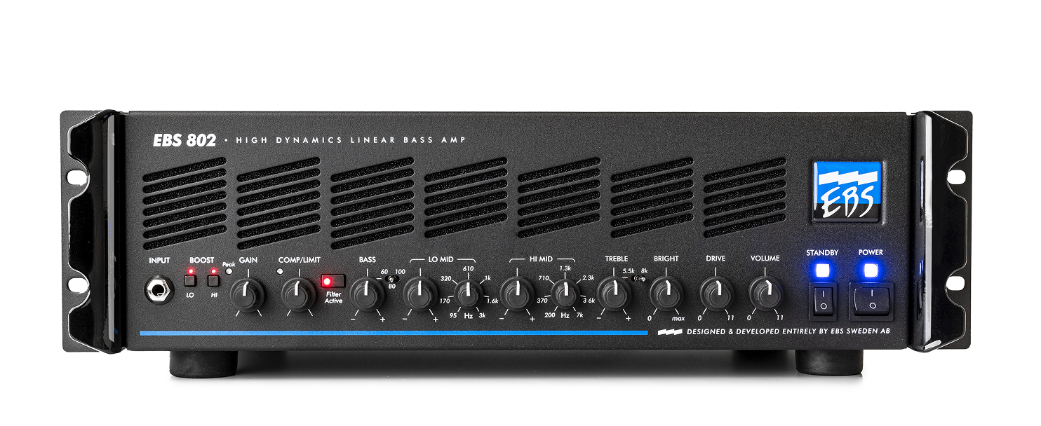 Bassverstärker, Rackverstärker, schwarzes Gehäuse, Drehregler, Bass-EQ