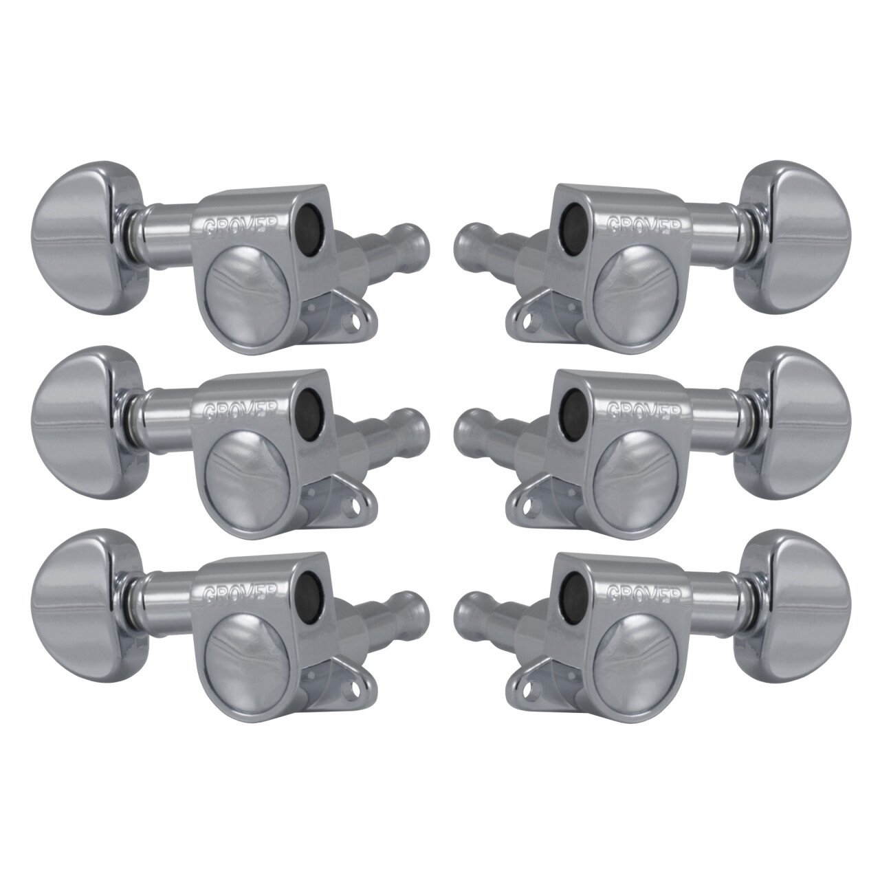 205C Mini Rotomatics with Round Button - Guitar Machine Heads, 3 + 3 - Chrome