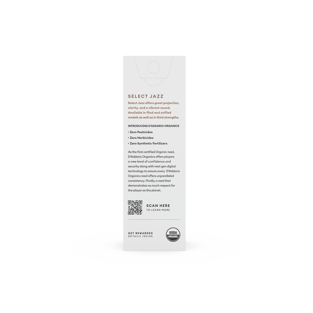 Unfiled Organic Select Jazz Blätter für Tenorsaxophon, Stärke 3, medium, 5er-Packung