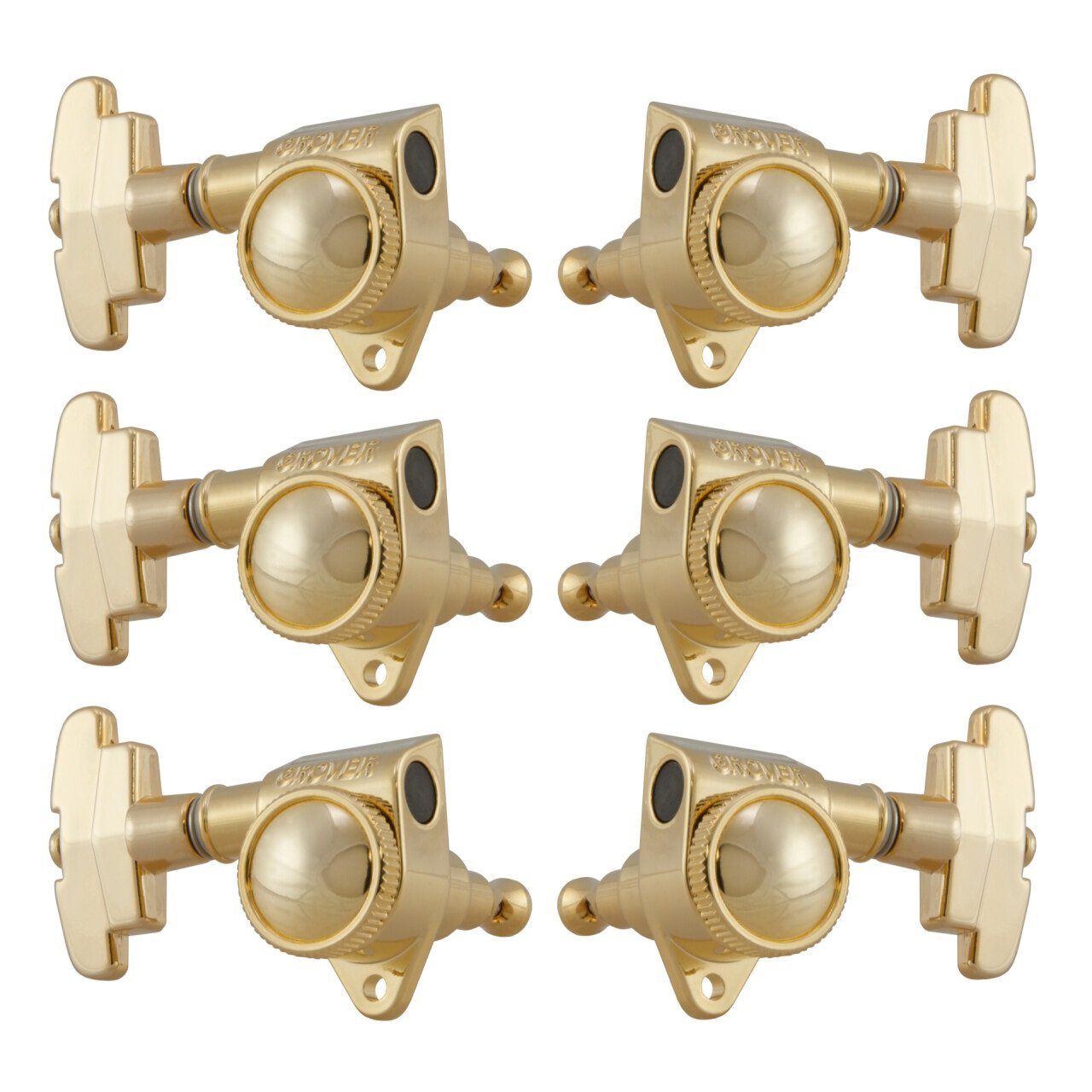 509G Roto-Grip Locking Rotomatics with 3-Step Button - Guitar Machine Heads, 3 + 3 - Gold