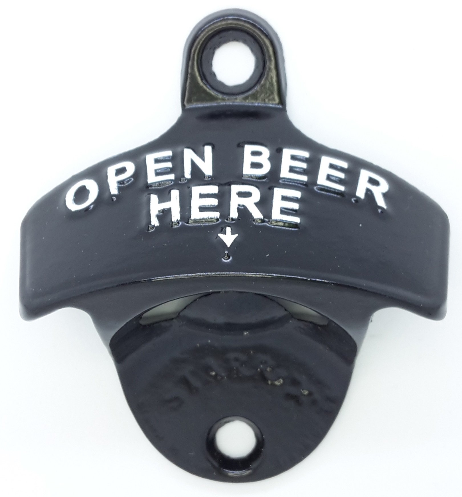 Wandflaschenöffner "Open Beer Here" - Schwarz