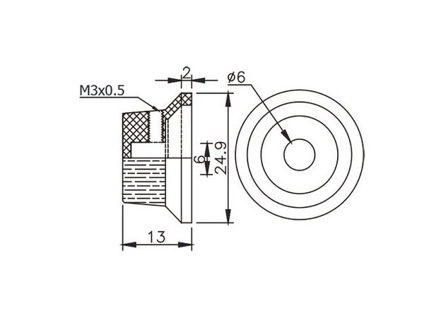 KBS1A Metallknopf für Strat, Aluminium