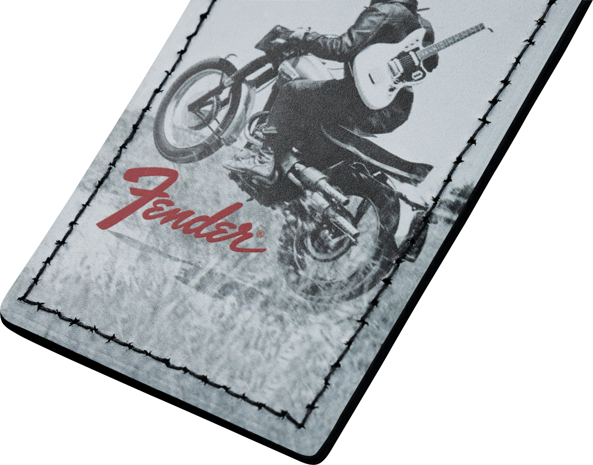 Vintage Ad Luggage Tag  Motorcycle Rider 