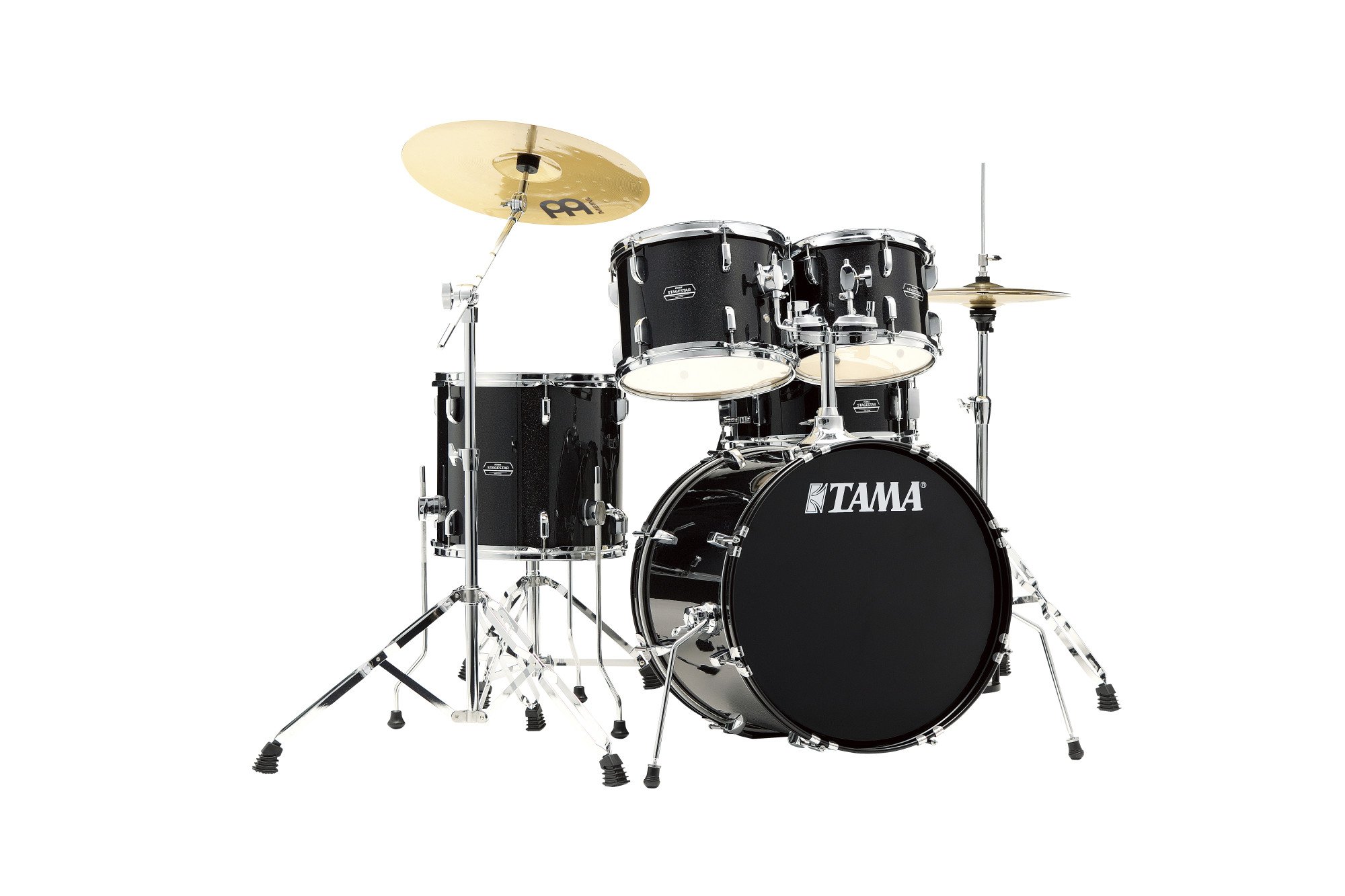 Stagestar Drumkit 5 teilig Black Night Sparkle inkl. Meinl Cymbal Set