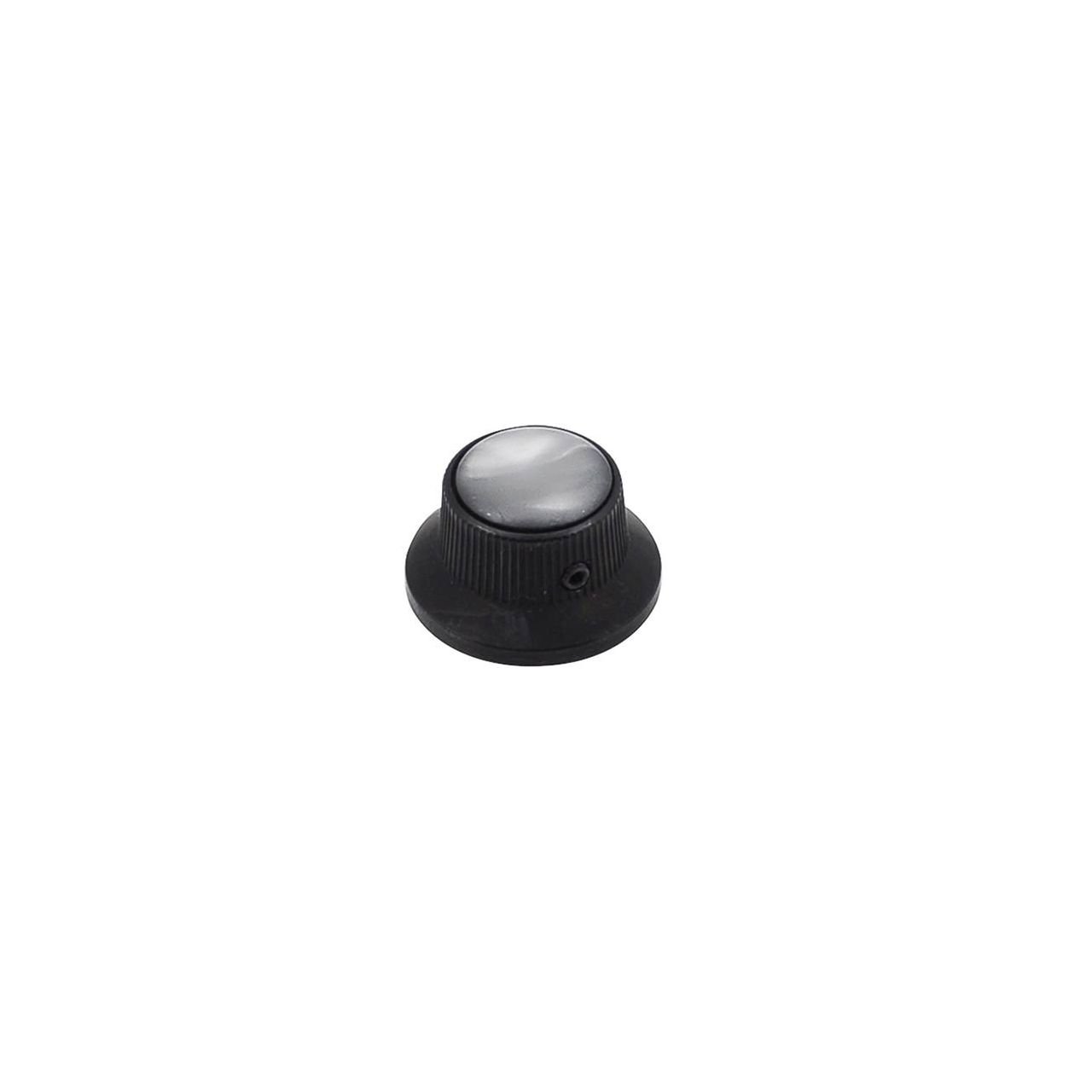 Potiknopf, Bell Knob, mit schwarzer Perleneinlage, schwarz