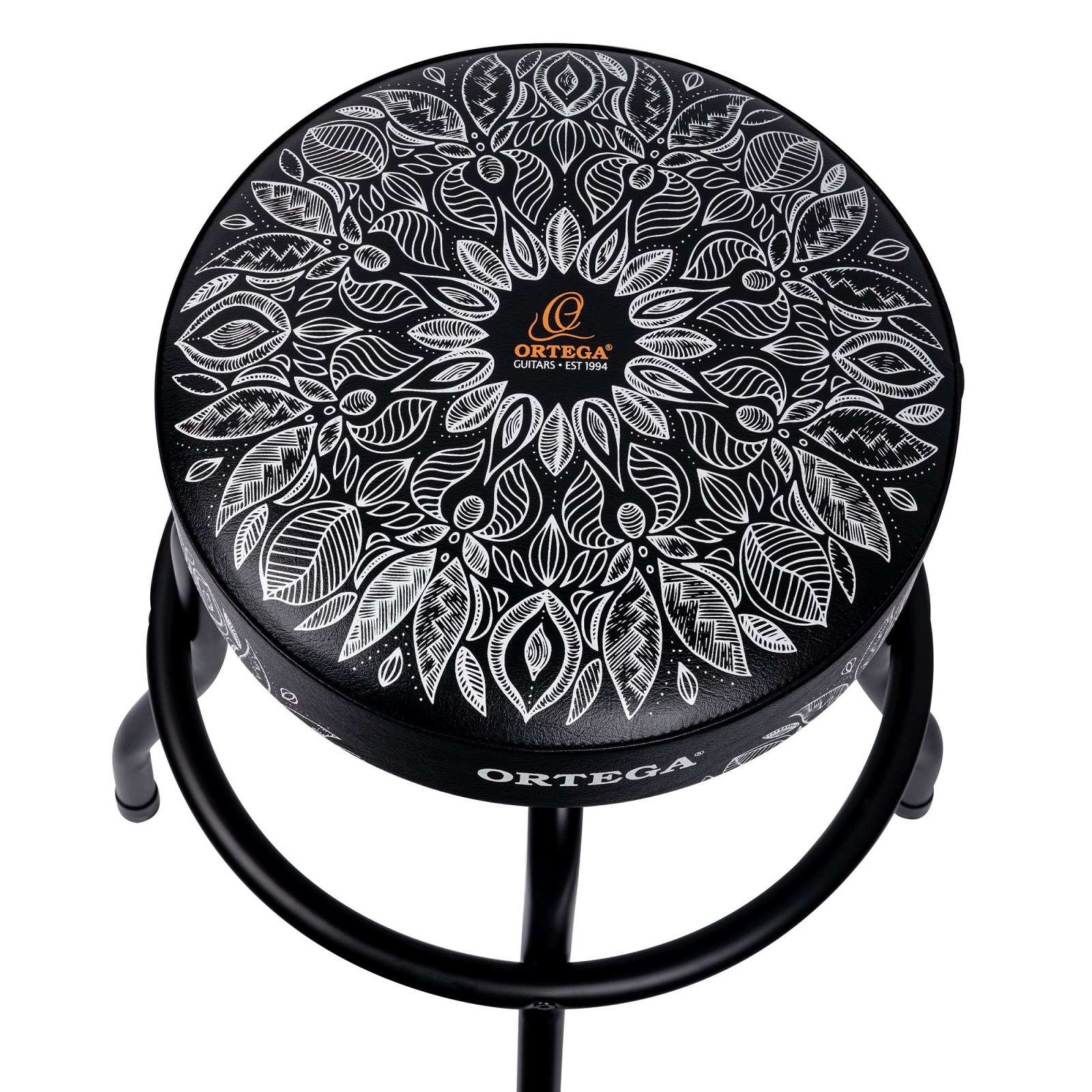 Bar Stool - 24" weißes Kaleidoskop / Black Hardware