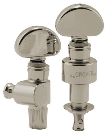121N5 Geared Banjo Pegs with Metal Button - 5 pcs. - Nickel