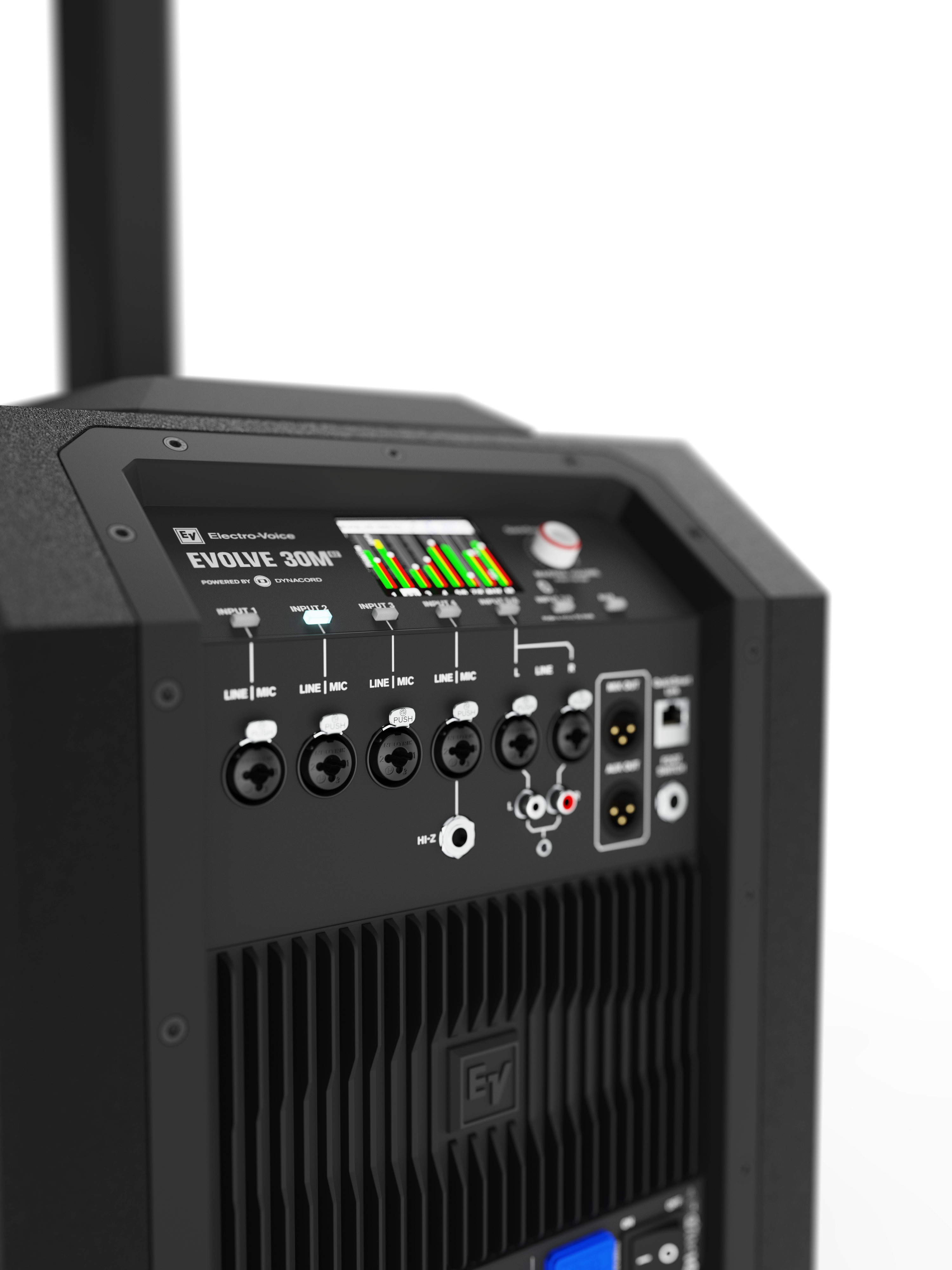 Aktivlautsprecher, Mischpult, schwarz, XLR-Eingänge, LED-Display