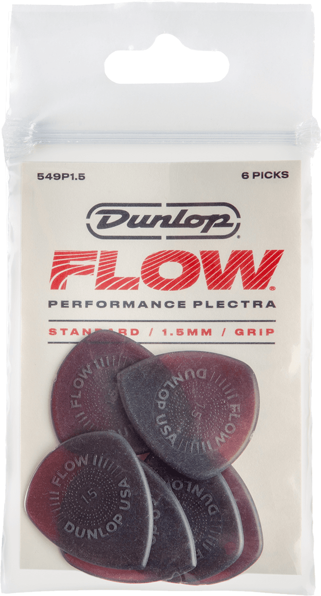Dunlop Flow 1.50 mm Standard Picks with Grip Player's Pack 6 pcs.