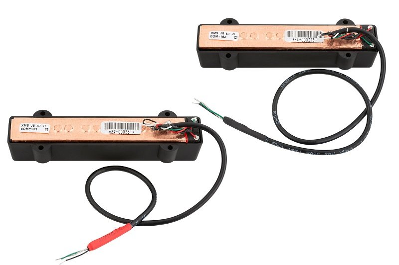 J/J-Style Bass Pickup Set Noise-Cancelling Stacked Coil 6-String Bridge & Neck
