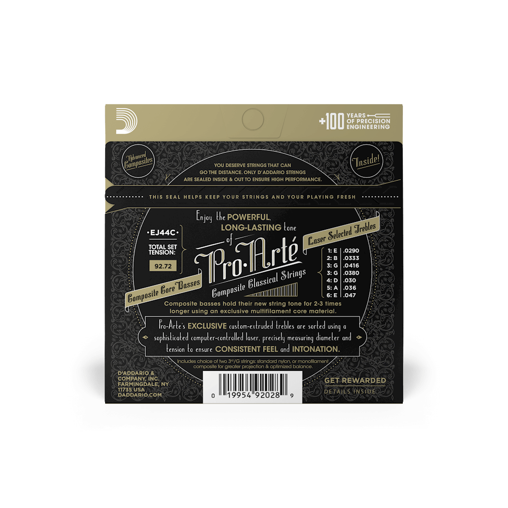 EJ44C Pro-Arte Saiten für Klassikgitarre, Verbundmaterial, extrastraffe Spannung