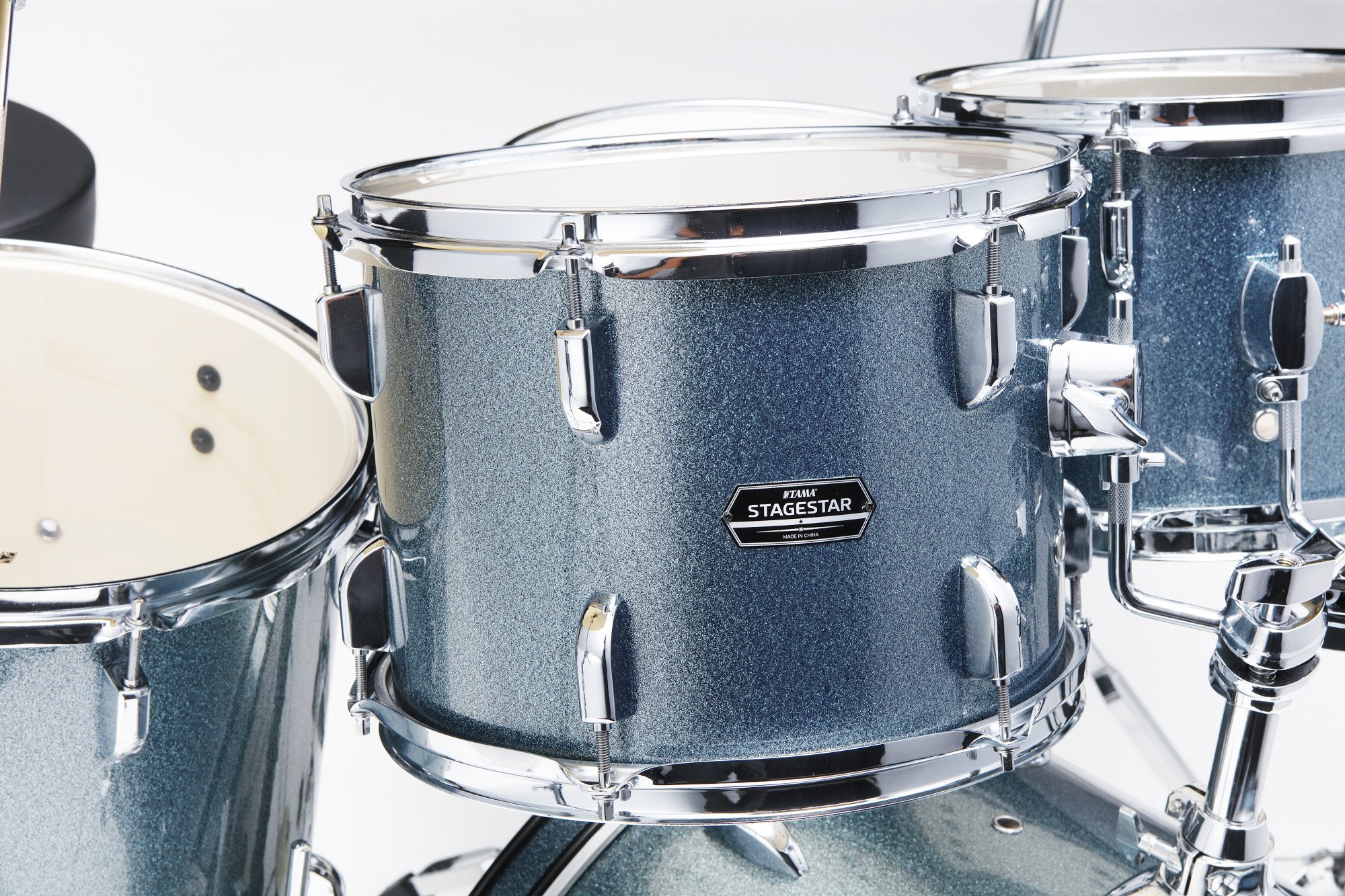 Stagestar Drumkit 5 teilig (20" BD) - Sea Blue Mist/Chrom HW + MEINL Cymbals BCS Cymbal Set