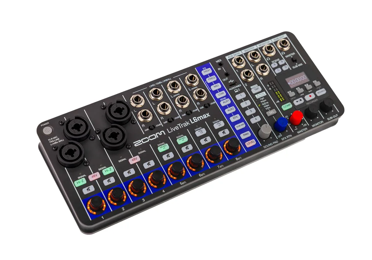 Kopfhörerausgang des Zoom LiveTrak L6max mit Lautstärkeregelung