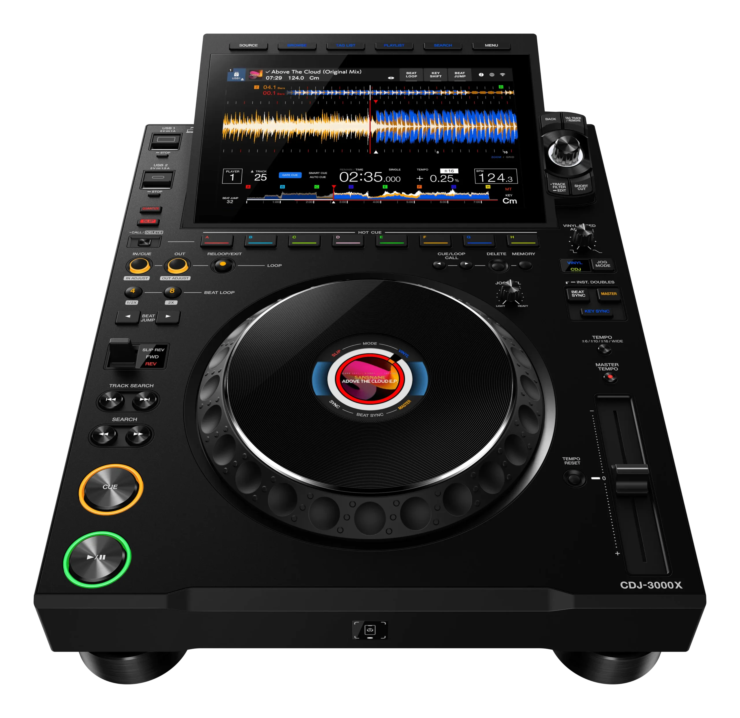 DJ-Player, CDJ-Player, Schwarz, Touchdisplay, Jogwheel