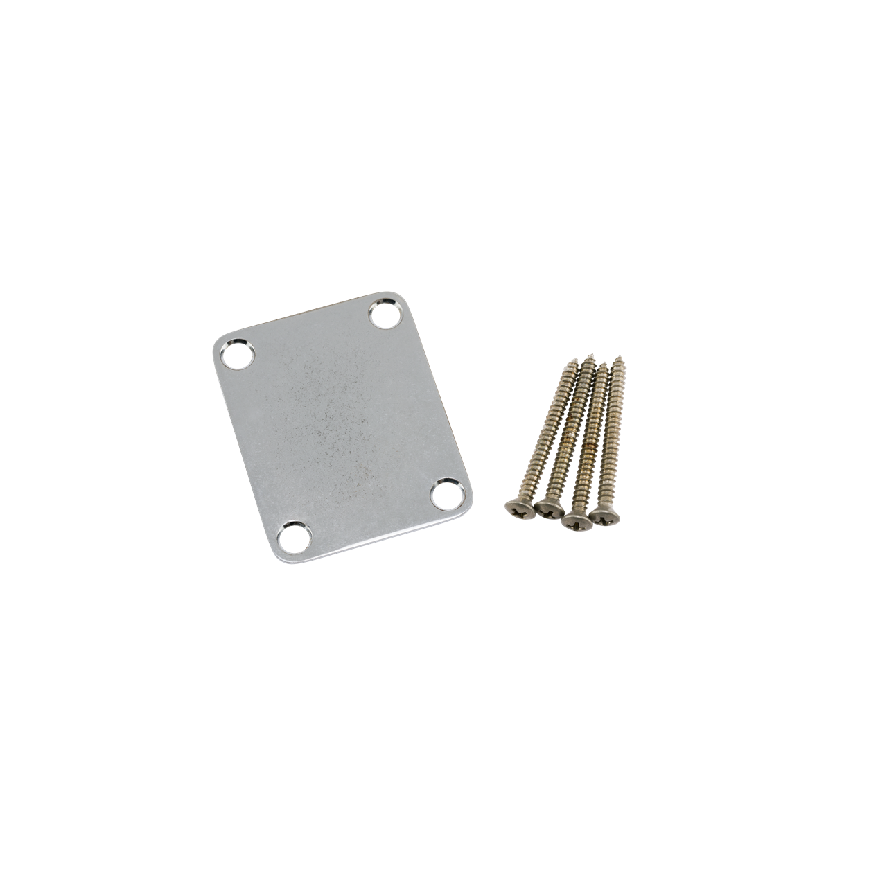 Roadworn Guitar Neck Plate mit Schrauben, chrom