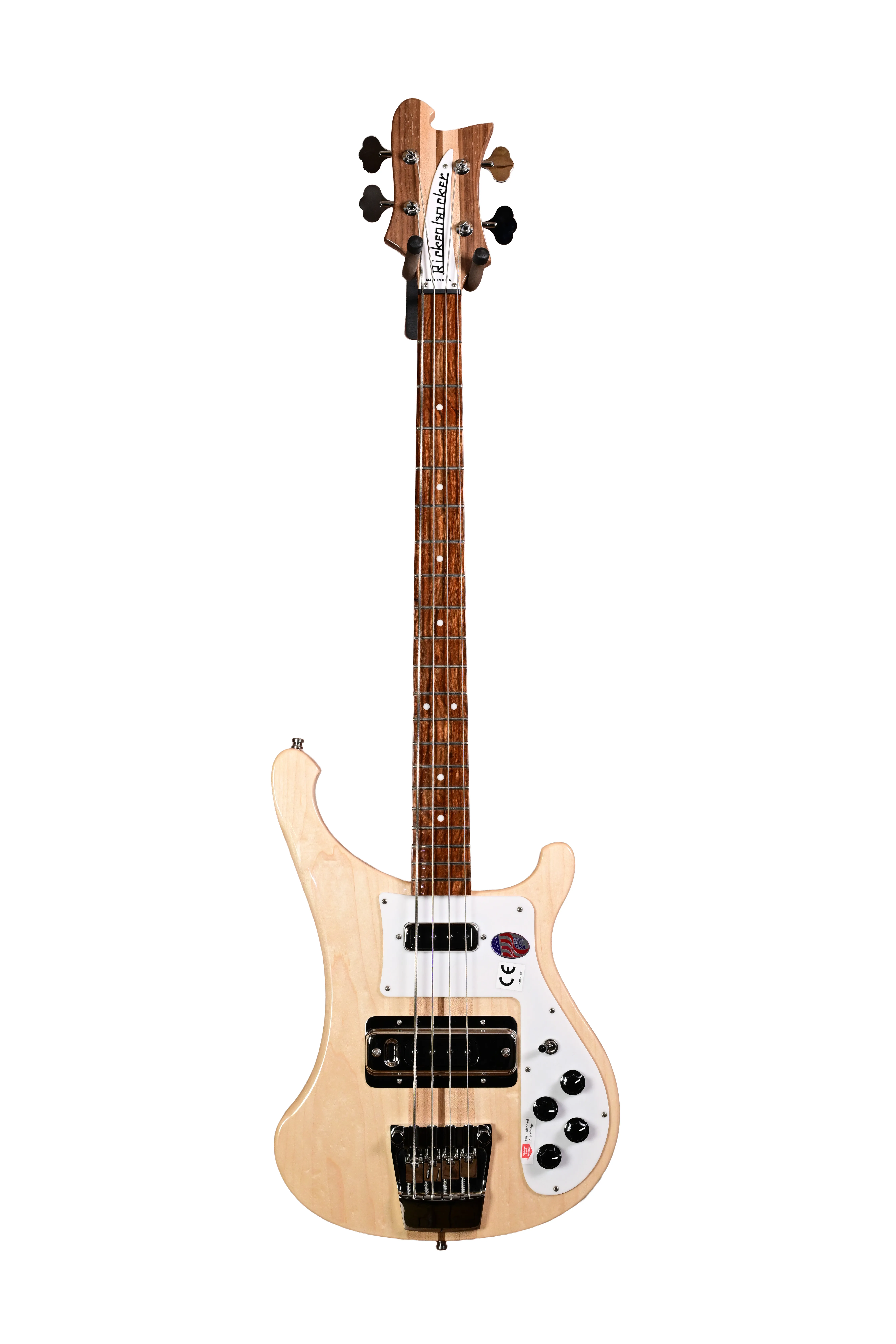 E-Bass, Massivholzkorpus, Ahorn natur, Dunkles Griffbrett, Vier Saiten