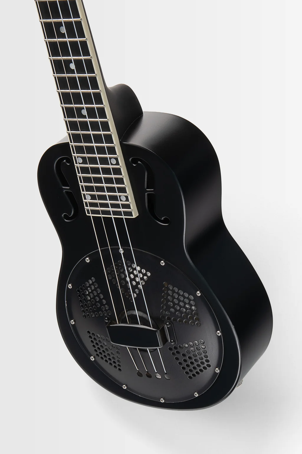 Matte Black Baritone Resonator Ukulele