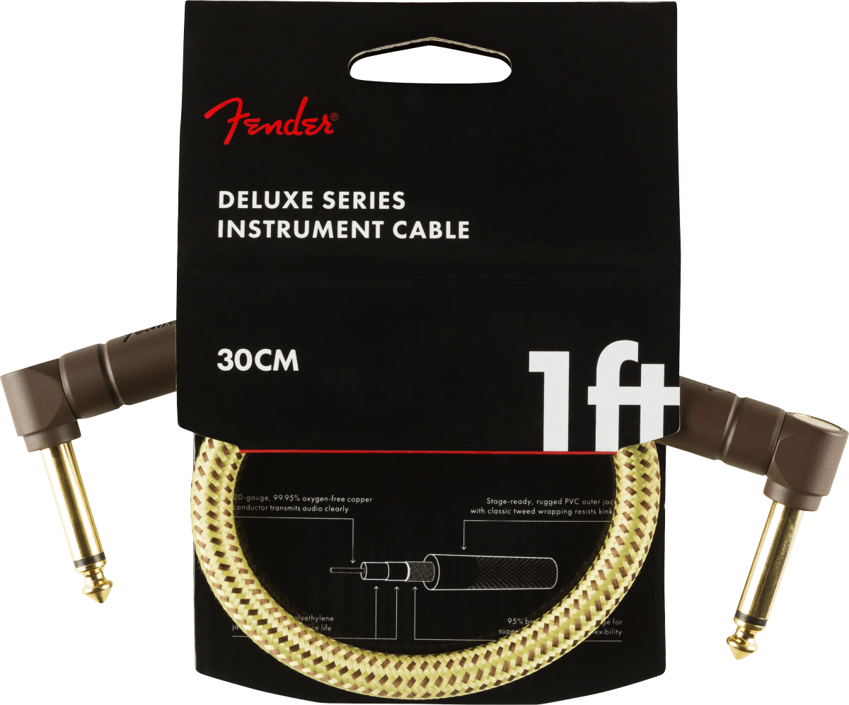Deluxe Series Instrument Cable, Angle/Angle, 1', Tweed (30 cm)