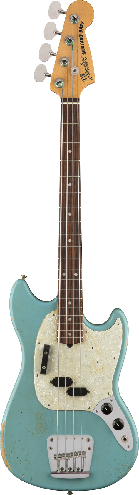 JMJ Road Worn® Mustang Bass®, Rosewood Fingerboard, Faded Daphne Blue 