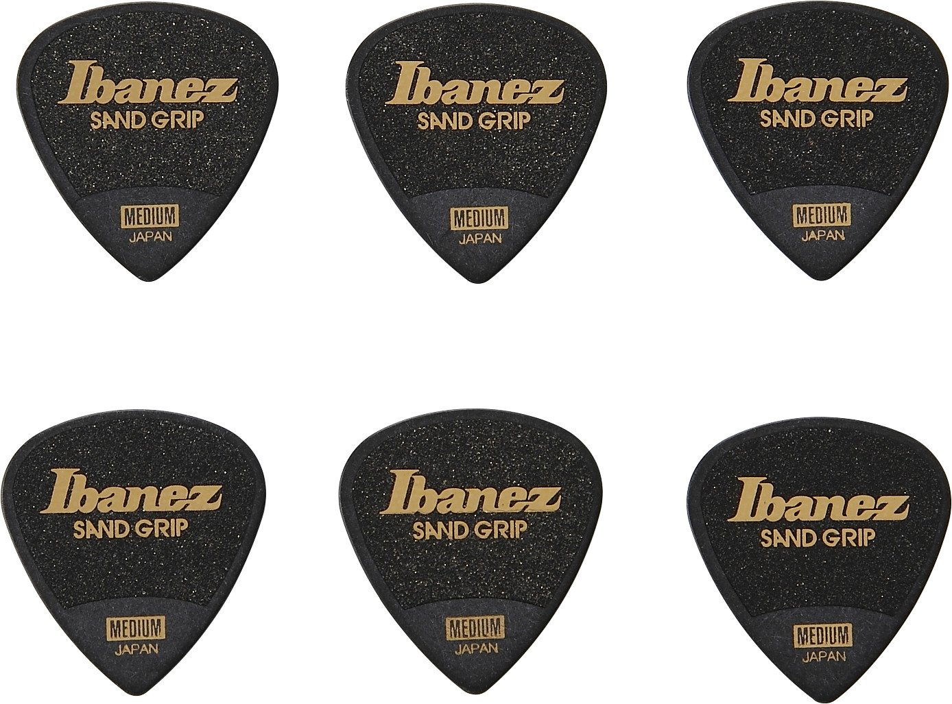 Grip Wizard Series Sand Grip Flat Pick - schwarz 6 Stück