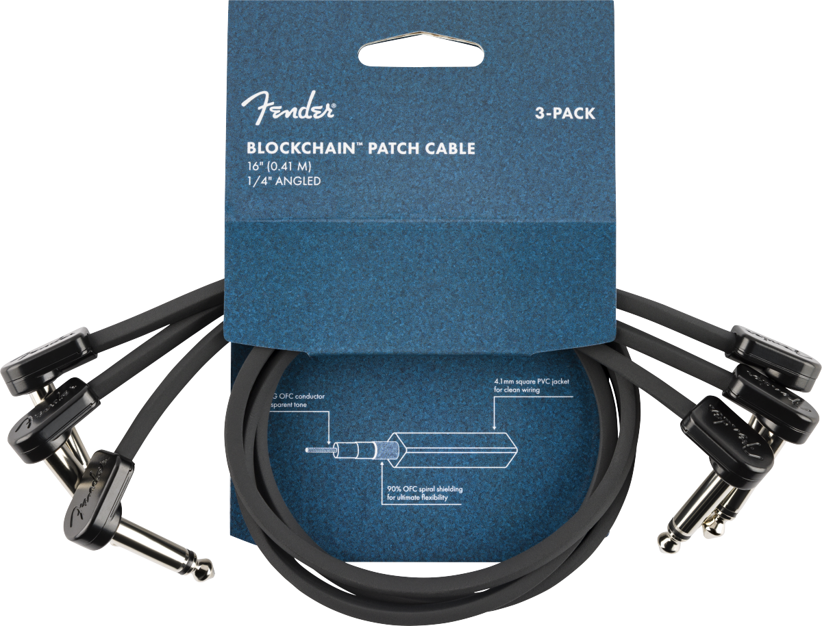 Blockchain 16" Patch Cable, 3-pack, Angle/Angle