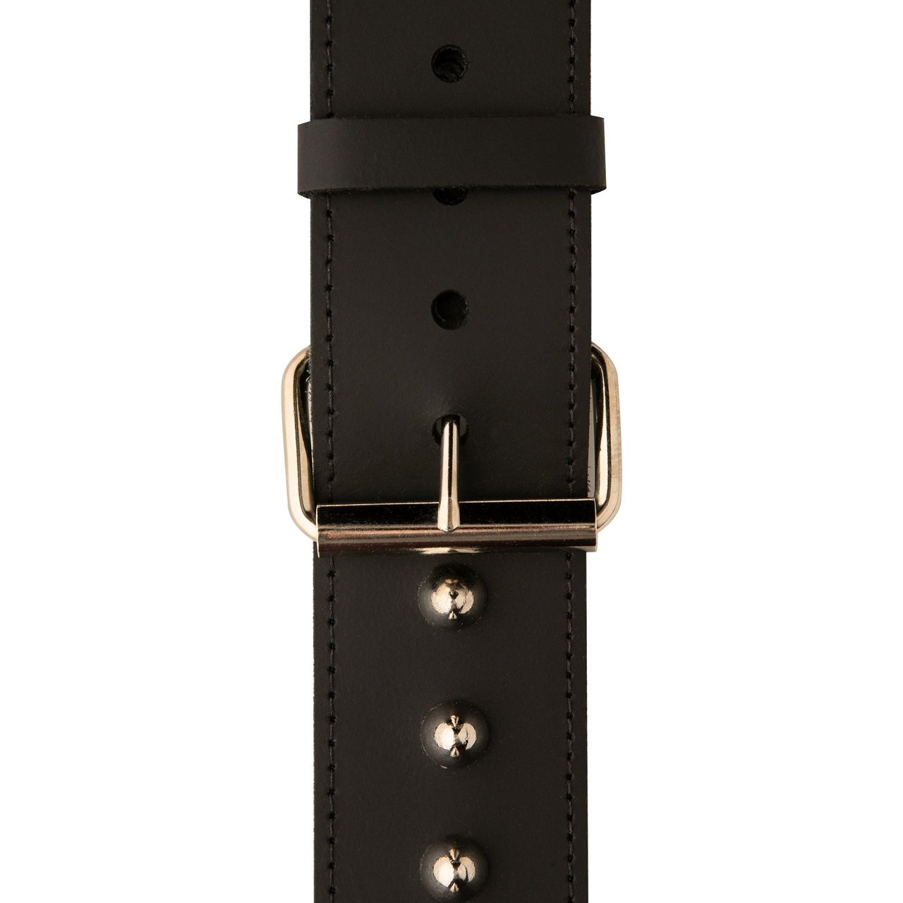 2" Black Leather Studded Strap