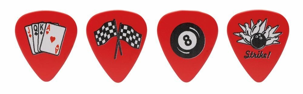 Cool Plecs "Rockabilly" - 351 Shape (RPRKH), 12 pcs Assorted Pick Pack, 0.96 mm