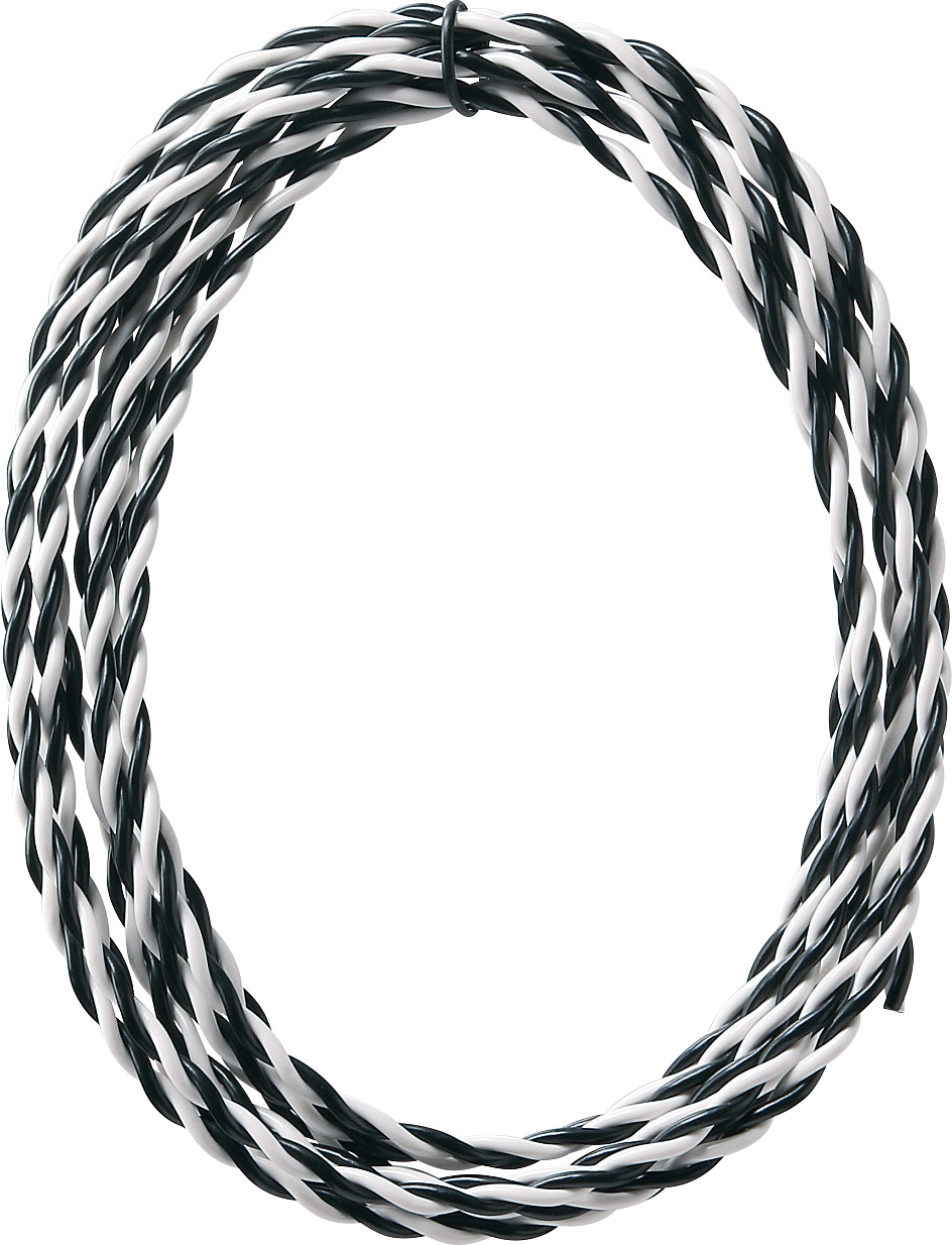 Verdrilltes Kabel, 3m/10ft - Black & White