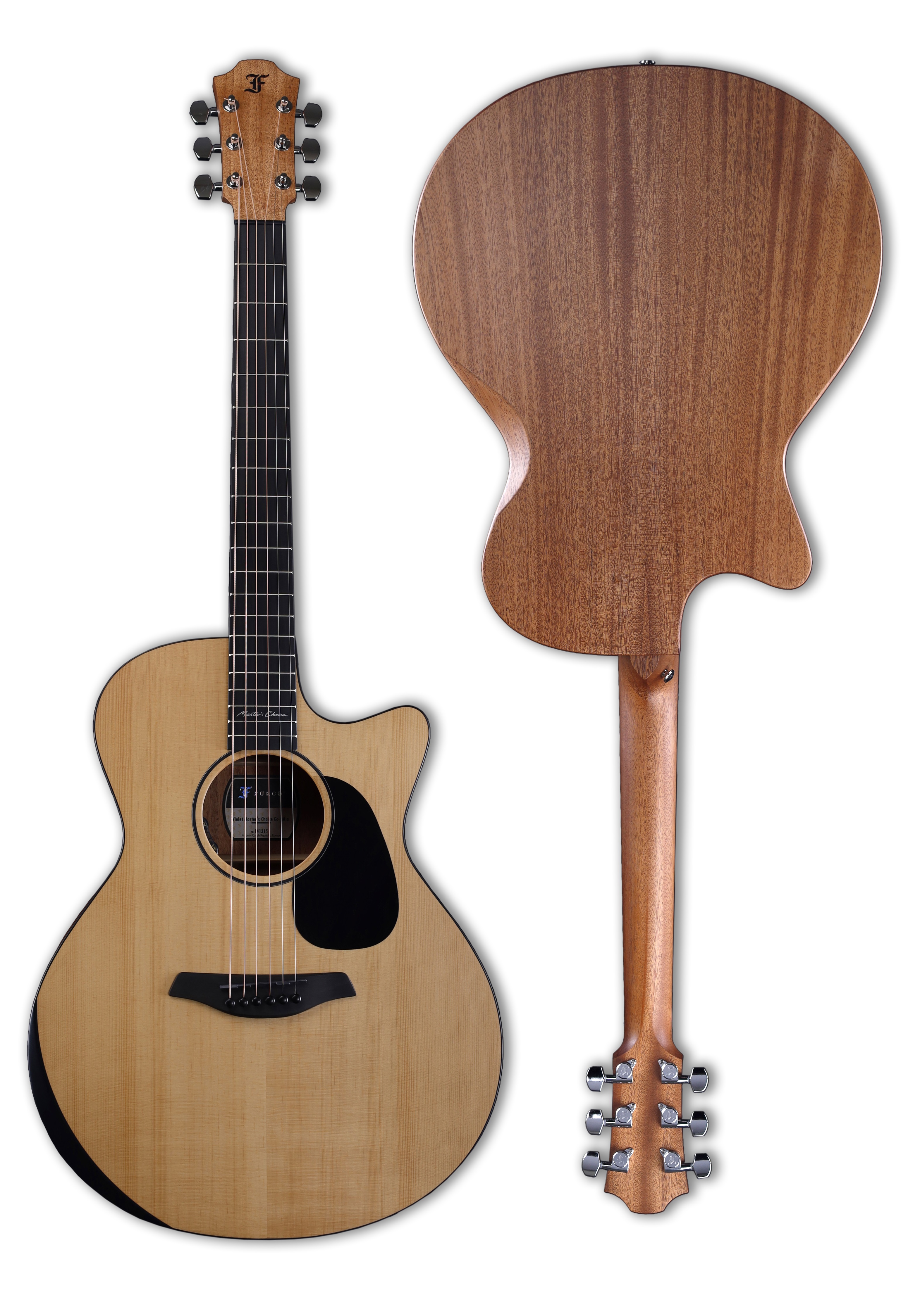 Akustikgitarre, Holzkorpus, Mahagonifarbe, Cutaway, sechs Saiten, Akustikgitarre, Cutaway-Korpus, sechssaitig, Holzkorpus, Naturholz
