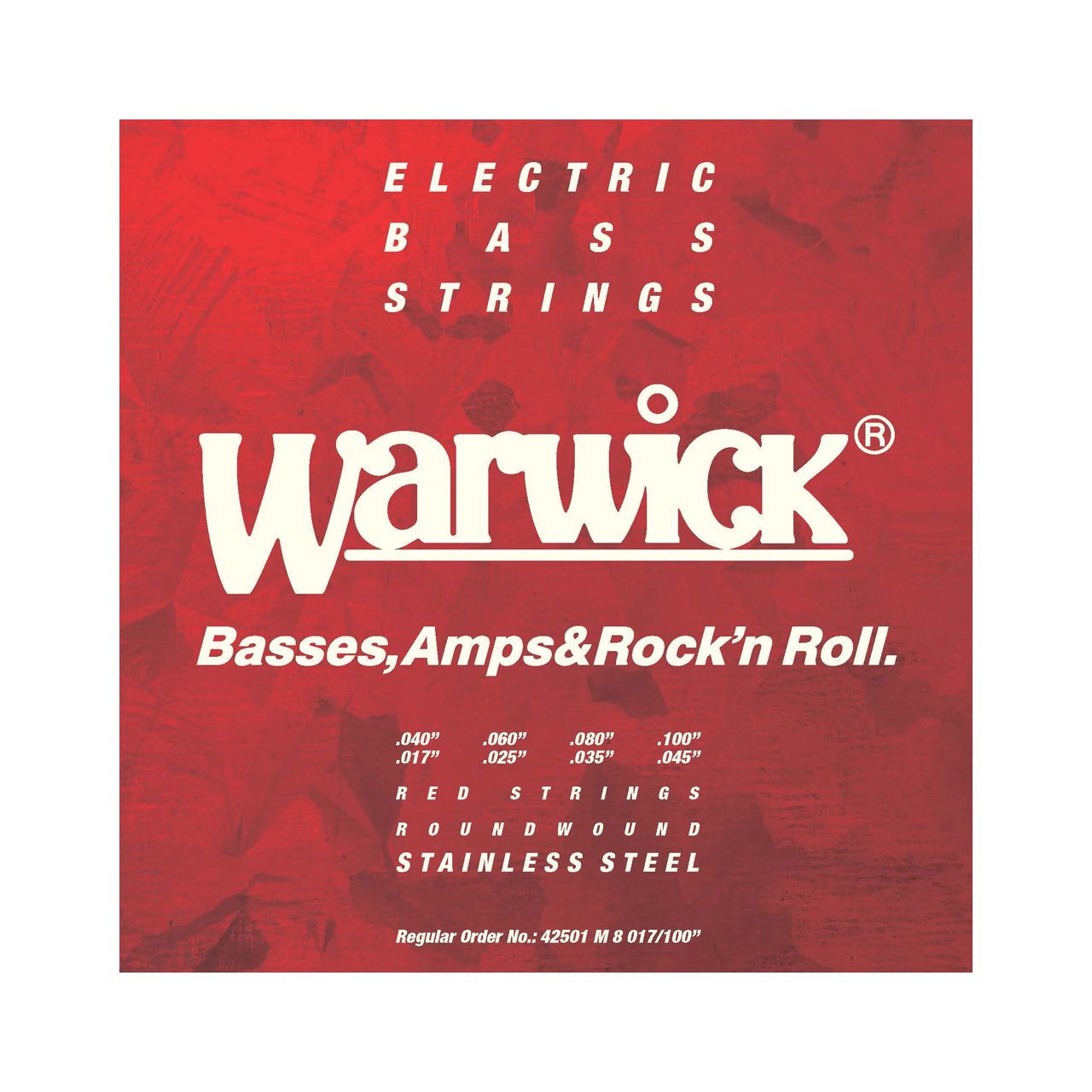 Red Strings Bass String Set, Stainless Steel - 8-String, Medium, .017-.100