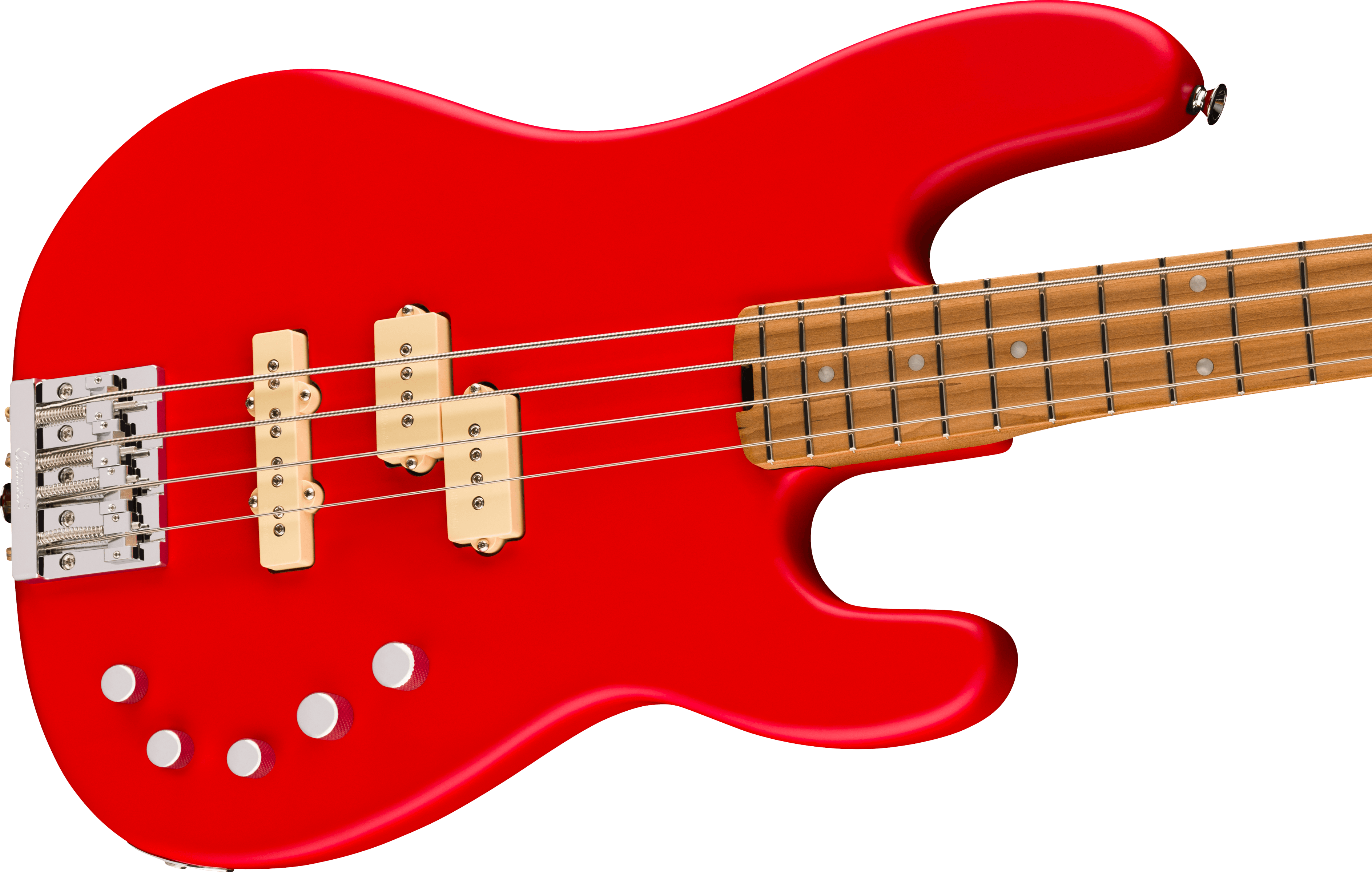 Pro-Mod San Dimas® Bass PJ IV MAH, Caramelized Maple Fingerboard, Satin Ferrari Red