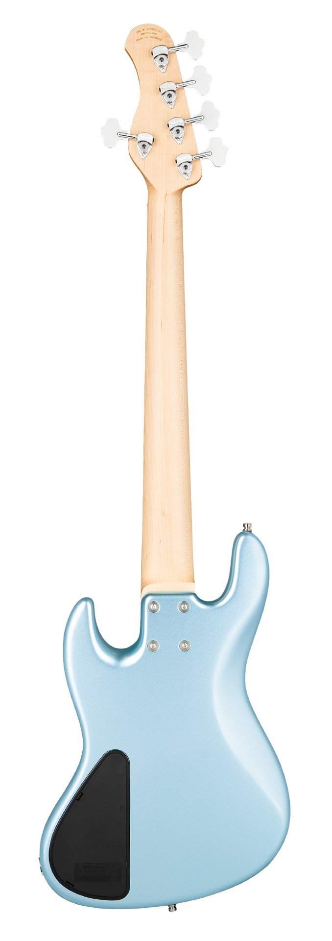 MetroLine 21-Fret Vintage J/J Bass, Red Alder Body, 5-String - Solid Ice Blue Metallic Satin