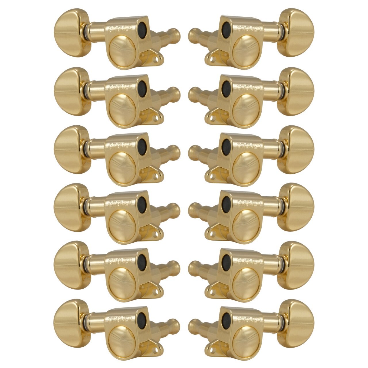 205G12 Mini Rotomatics with Round Button - 12-String Guitar Machine Heads, 6 + 6 - Gold