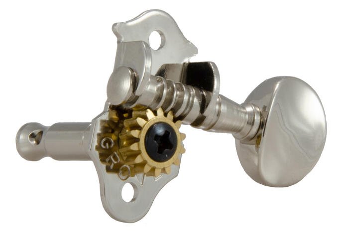 8N Sta-Tite Geared Ukulele Pegs with Metal Button - 4 pcs. - Nickel