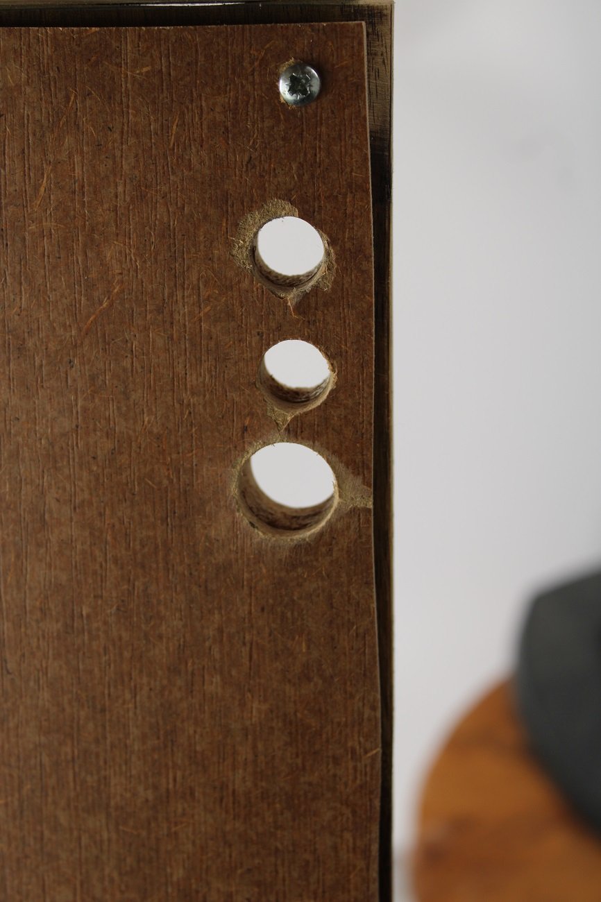 Handgefertigtes Holzrack für 5 Korg Volcas (gebraucht)