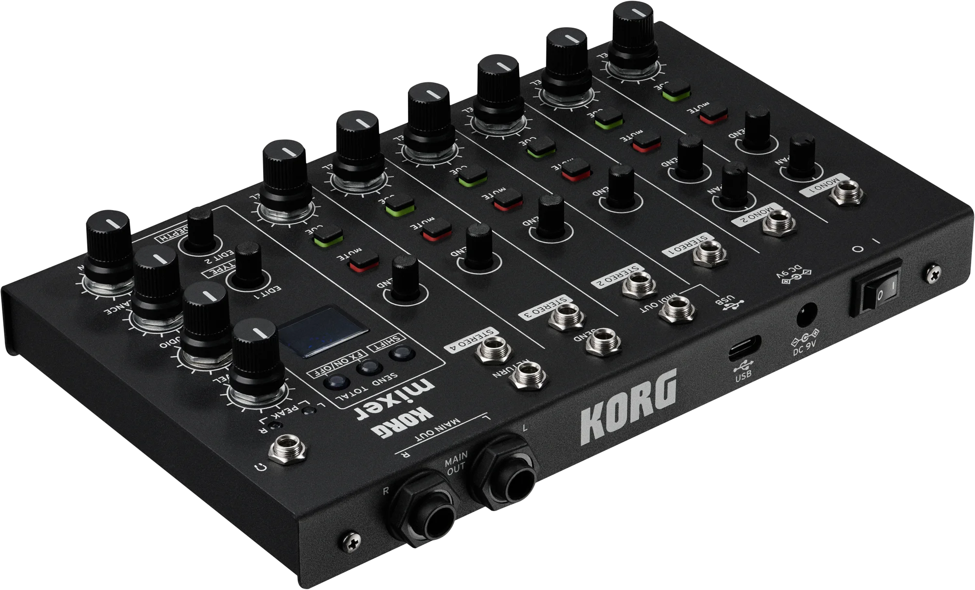 Korg NTS-4 Seitenprofil mit Anschlüssen