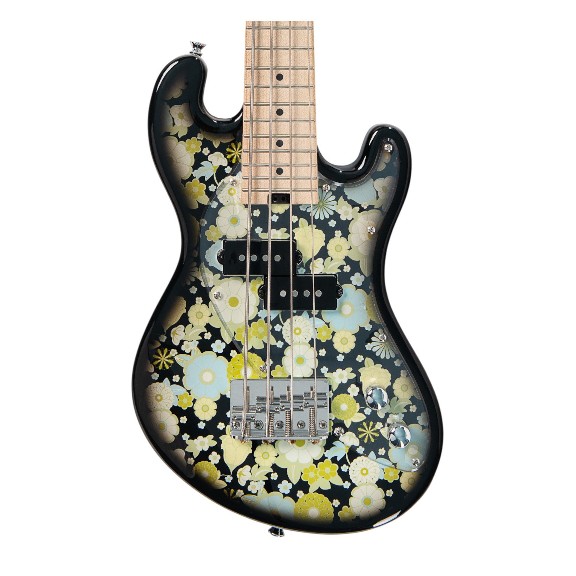 U-Bass Solid Body 4-String Fretted Floral Black Burst