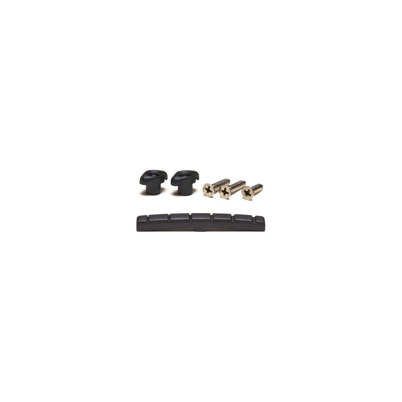 Strat & Tele Guitar Nut, Flat & Curved Bottom, Slotted + Retainer Pak
